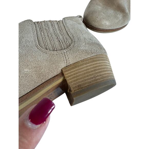 Michael Kors Taupe Suede Ankle Booties Size 6 Chelsea Style - Picture 3 of 7
